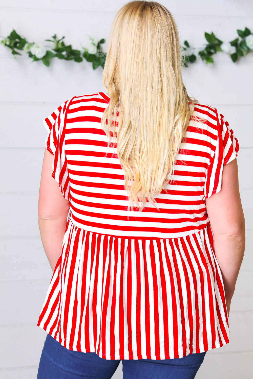Red Stripe Babydoll Top