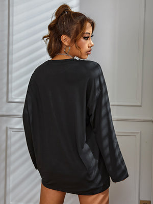 Moon Sun Print Drop Shoulder Tee