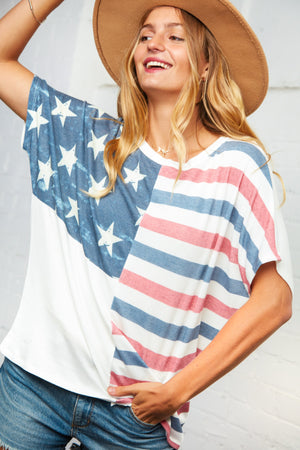Stars and Stripe Patriotic Doman Top