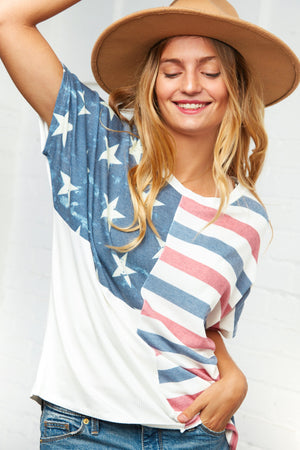 Stars and Stripe Patriotic Doman Top
