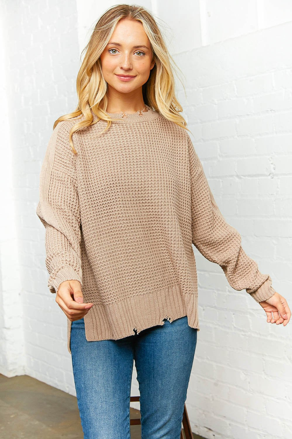 Chunky Knit Cable Sweater Top
