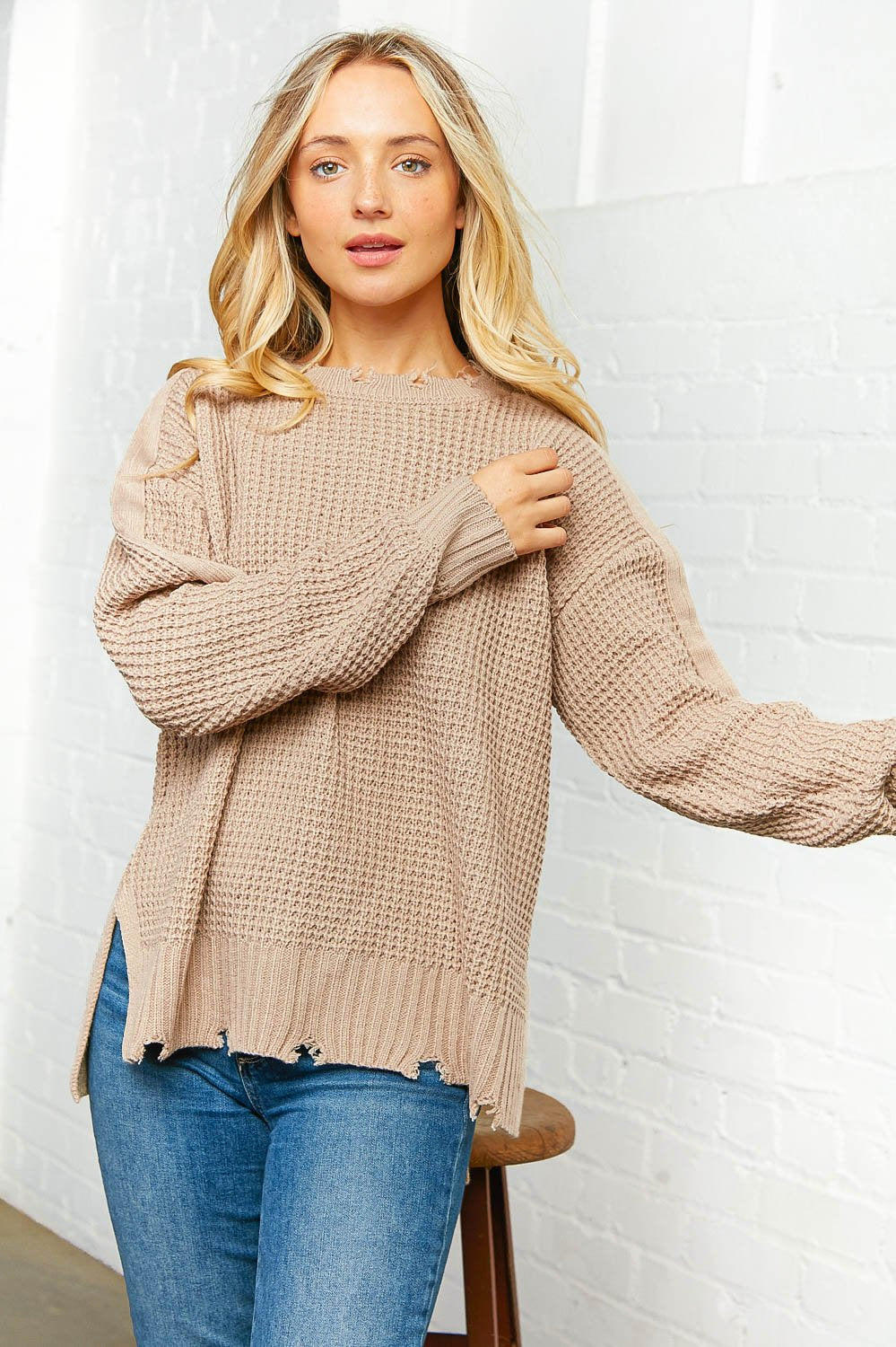 Chunky Knit Cable Sweater Top