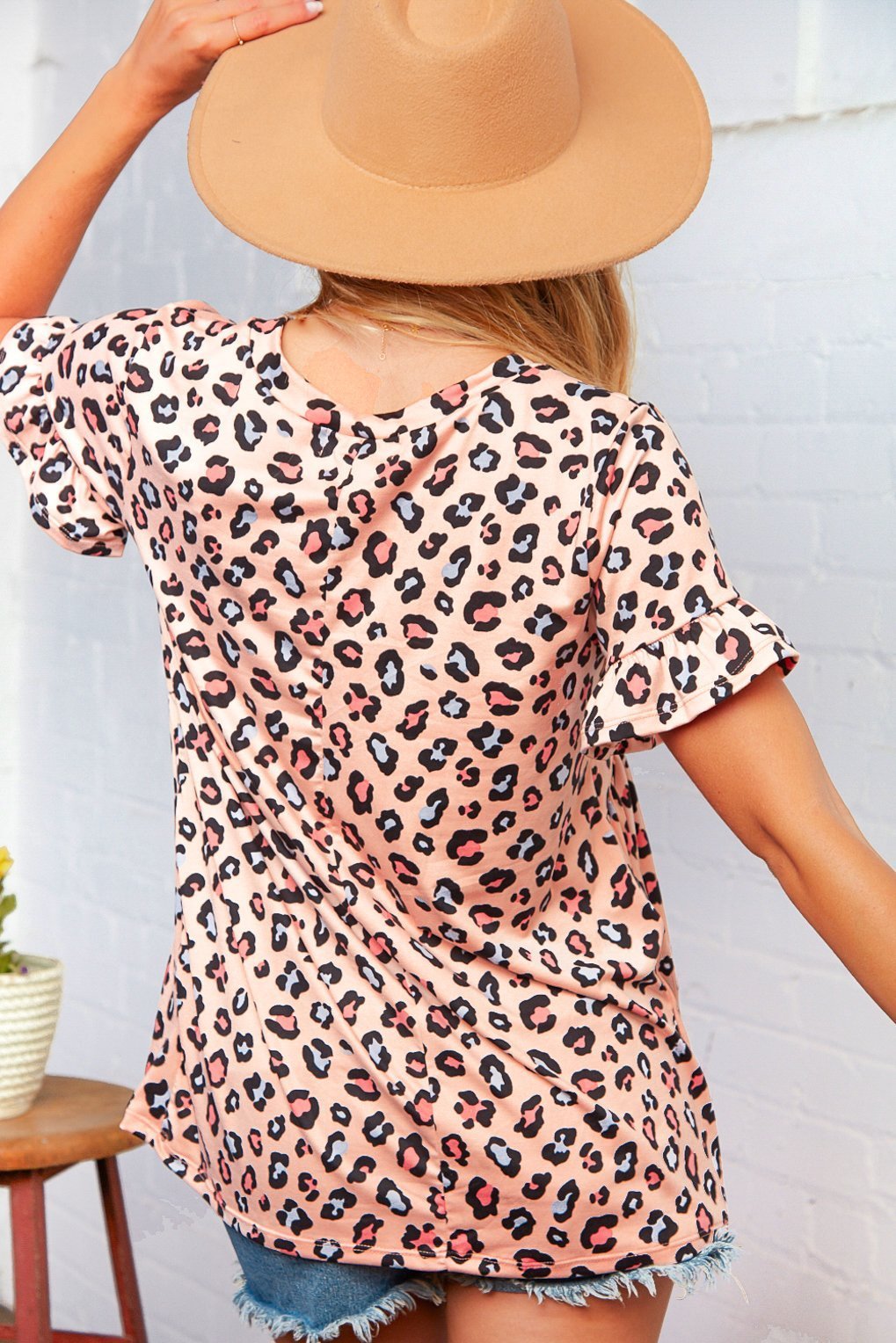Light Coral Multi Print Animal Babydoll Top