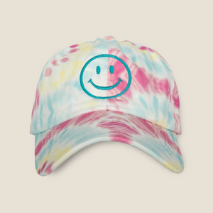 Happy Face Tie Dye Baseball Cap